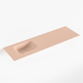 Mondiaz LEX Fontein - 100x30x0.9cm - wasbak Links - zonder kraangaten - voor toiletmeubel - Solid surface - Rosee F51120Rosee