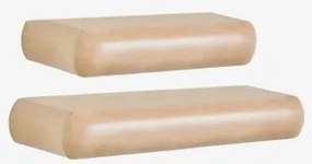 Set Van 2 Houten Wandplanken Carmen Mangohout & ↔︎ 60 Cm - ↔︎ 90 Cm - Sklum