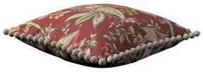 Dekoria Kussenhoes Wera met pompons, rood 45 x 45 cm