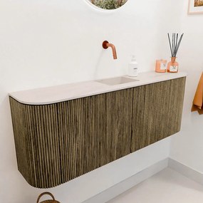 Mondiaz Joya DLux 115cm toiletmeubel ronding links/rechts dusk met wastafel faye midden zonder kraangat meli
