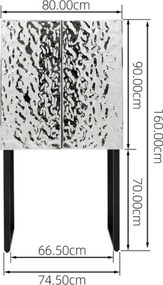 Wandkast Chroomdesign - 80x39x160cm.