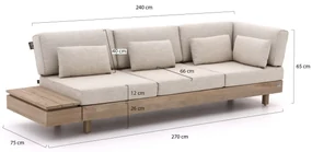 Apple Bee Module-X lounge tuinbank 3-zits 224cm