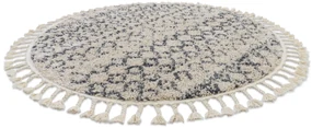 Tapijt BERBER AGADIR G0522 ROND crème / grijskleuringrand ,  Barber , marokkaanse shaggy