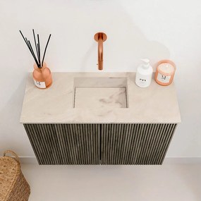 Mondiaz Joya DLux 60cm toiletmeubel shadow met wastafel faye midden zonder kraangat frappe