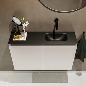 Mondiaz Ture 80cm toiletmeubel linen met wastafel urban rechts geen kraangat