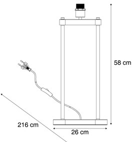 Moderne tafellamp zwart - Thijmen