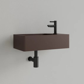 Sanigoods Luko fontein 40x22cm rechts met kraangat choco bruin
