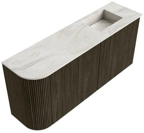 Mondiaz Joya DLux 90cm toiletmeubel ronding links shadow met wastafel faye rechts 1 kraangat ostra