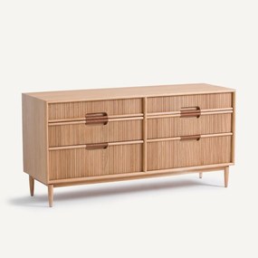 Ladekast met 6 laden, eikenhout en eikenfineer, Melaly