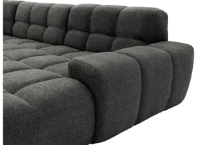 Goossens Excellent Bank Kubus - 30 X 30 Cm Stiksel zwart, stof, 1,5-zits, modern design met chaise longue rechts