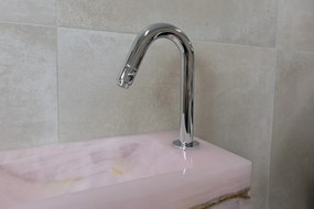 Saniclear Pink Onyx fonteinset met gebogen kraan in chroom