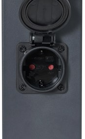 Buitenlamp donkergrijs met opaal glas 80cm IP44 met stopcontact en bewegingssensor - Malios