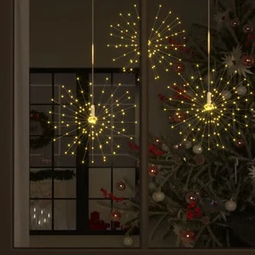 vidaXL Kerstverlichting vuurwerk 140 LED's buiten 20 cm warmwit