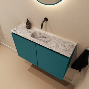 Mondiaz Ture DLux toiletmeubel 80cm smag met wastafel glace midden zonder kraangat