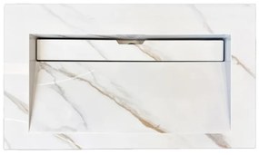 Lambini Designs Quri keramische wastafel 80cm marmer zonder kraangat