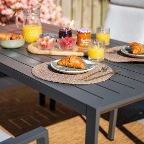 Garden Impressions Kasper tuinset 7-delig - tuintafel 220x93 cm donker grijs