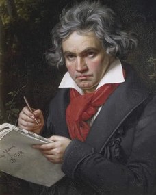 Stieler, Joseph Carl - Kunstdruk Ludwig van Beethoven, (30 x 40 cm)