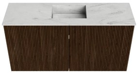Mondiaz Joya DLux 80cm toiletmeubel walnut met wastafel faye midden 1 kraangat opalo