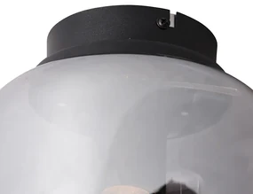 Design plafondlamp zwart met smoke glas - Bliss Design E27 rond Binnenverlichting Lamp