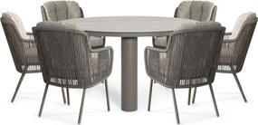 Tuinset Ronde Tuintafel 6 personen 150 cm Rope Taupe Santika Furniture Santika