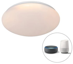 Smart Moderne plafondlamp wit 38 cm incl. LED en RGB - Iene Modern rond Binnenverlichting Lamp