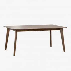 Rechthoekige Eettafel Van Mdf En Rubberhout Kerhen Donker Hout & 180 X 90 Cm - Sklum