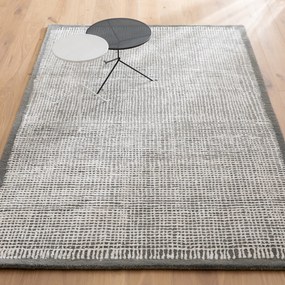 Handgetuft vloerkleed, Lyocell® en wol, Net
