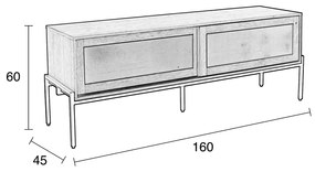 Zuiver Hardy Tv-meubel Met Schuifdeuren Eiken - 160x45x60cm.