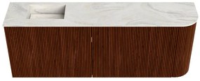 Mondiaz Joya DLux 110cm toiletmeubel ronding rechts ruby met wastafel faye links 1 kraangat ostra