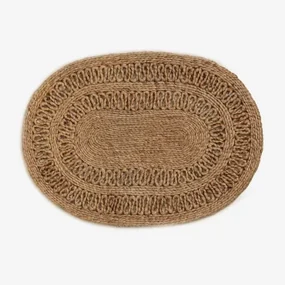 Ovale Deurmat In Jute 60x45 Cm Koblet Yute - Sklum