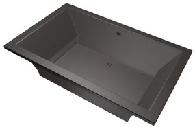 Xenz Society Duobad - 190x120x53 - afvoer Midden - acryl - antraciet 6924-05