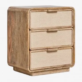 Nachtkastje 50x35 Cm Van Mangohout, Mdf En Jute Abrams Mangohout - Sklum