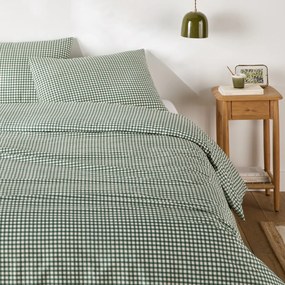 30% gerecycled katoenen beddengoedset, rechthoekige kussensloop, ruitjesprint, LESIA