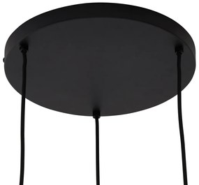 Bohemian hanglamp zwart met bamboe 3-lichts - LilyBohemian E27 Bohemian Binnenverlichting Lamp