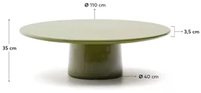 Kave Home Albanella Ronde Salontafel Groen Glanzend Cement 110 Cm - 110 X 110cm.