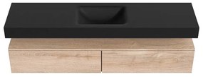 Zaro Alan badmeubel 180cm washed oak 2 lades met vrijhangende wastafel cloud midden 1 kraangat urban