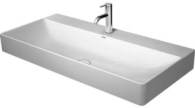 Duravit DuraSquare wastafel zonder overloop 1 kraangat 100x47cm m. afvoerventiel en keramische afdekkap wit 2353100041