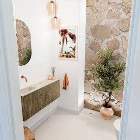 Mondiaz Joya DLux 100cm toiletmeubel dusk met wastafel faye links zonder kraangat frappe