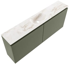 Mondiaz Ture DLux toiletmeubel 120cm army met wastafel frappe midden met kraangat