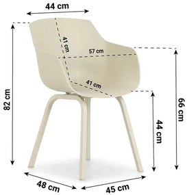 Tuinset Ronde Tuintafel 4 personen 125 cm Kunststof Taupe  Lifestyle Garden Furniture Salina/Ancona