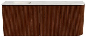 Mondiaz Joya DLux 100cm toiletmeubel ronding rechts ruby met wastafel faye links 1 kraangat ostra