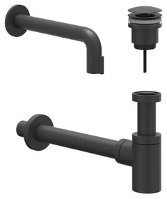IVY Fonteinset - wand model - inkortbaar - always open plug - Mat zwart PED 6901432