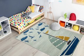 Tapijt PETIT SAIL Boot , ZEILBOOT groen