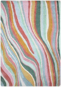 Handgetuft hoog-laag wollen vloerkleed Abstract Flow