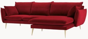 Fluwelen hoekbank Elio (4-zits)