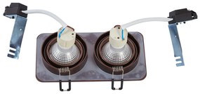 Set van 6 afgeronde inbouwspots donkerbrons GU10 50mm draai- en kantelbaar IP44 2-lichts - Alberto