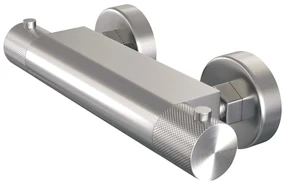 Brauer Brushed Carving thermostatische douchekraan met glijstang en staafhanddouche RVS geborsteld PVD