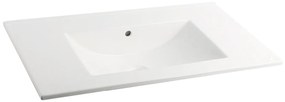 Fontana Rovigo badmeubel 100cm met witte wastafel zonder kraangat zwart mat