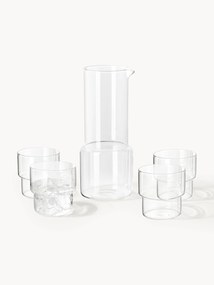 Mondgeblazen waterkaraf Gustave met waterglazen, set van 5