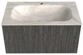 Mondiaz Kurve-dlux 80cm badmeubel shadow met 1 lade en wastafel big small midden 1 kraangat ostra